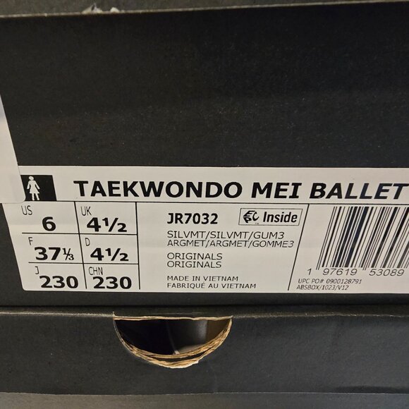 Adidas Taekwondo Mei Ballet Silver Metallic Gum Women's Size 6 JR7032 NEW SHOES - Picture 10 of 15